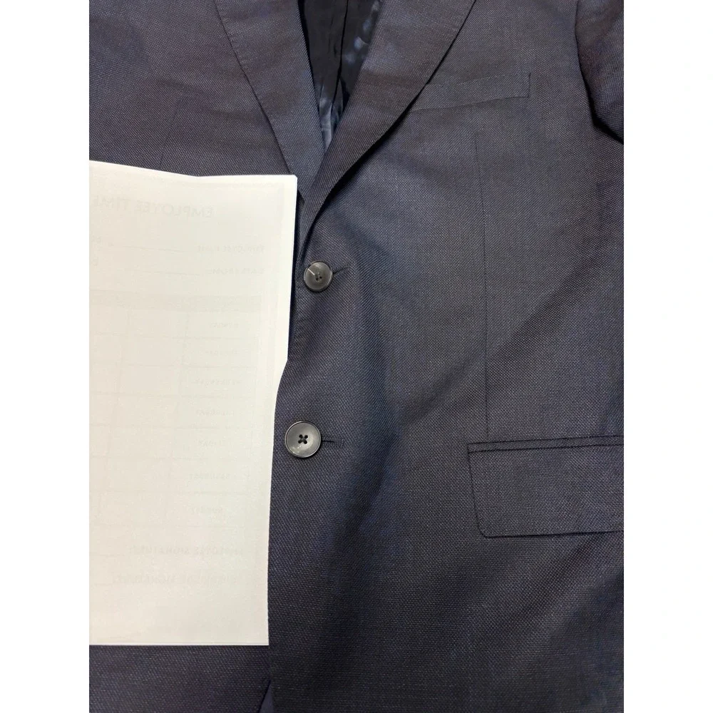 Hugo Boss Navy Blue Drago Italian Virgin Wool Blazer Sport Coat 42R Mens